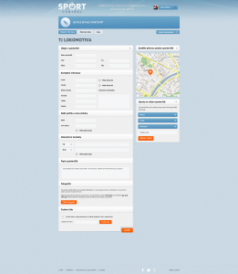 Sportoviště - nastavení informací